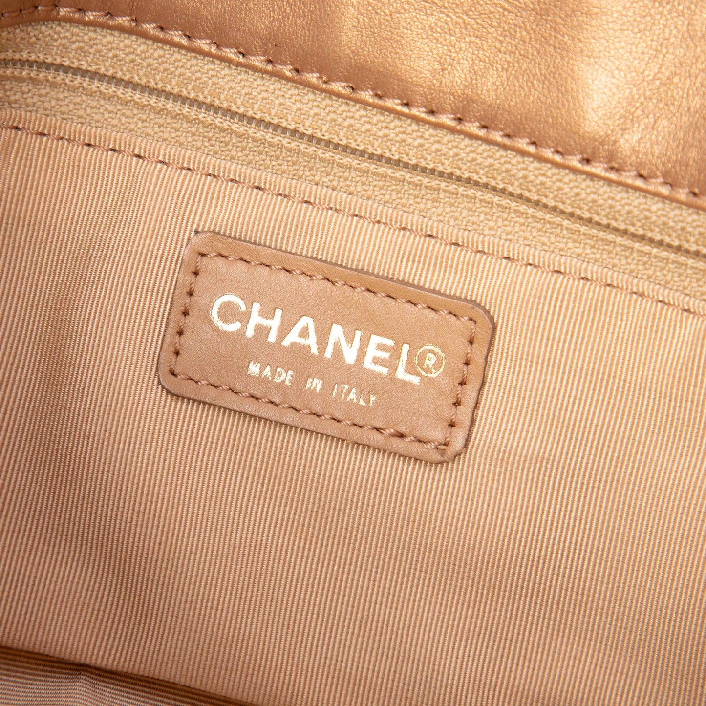 Chanel CC Chocolate Bar Metallic Lambskin Shoulder Bag