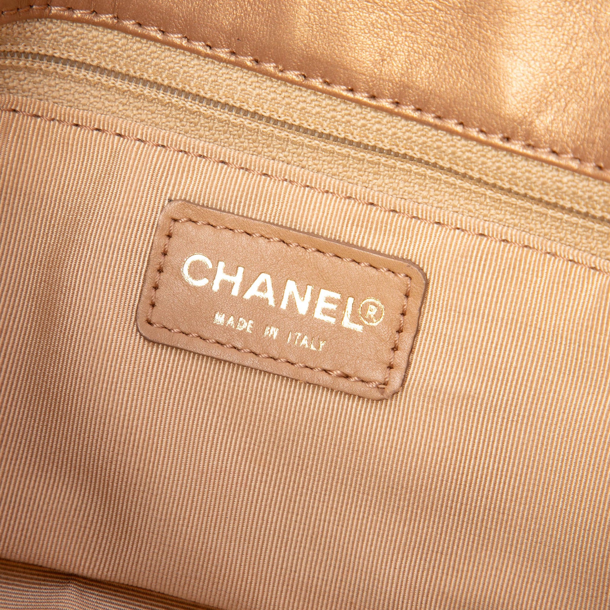 Chanel CC Chocolate Bar Metallic Lambskin Shoulder Bag
