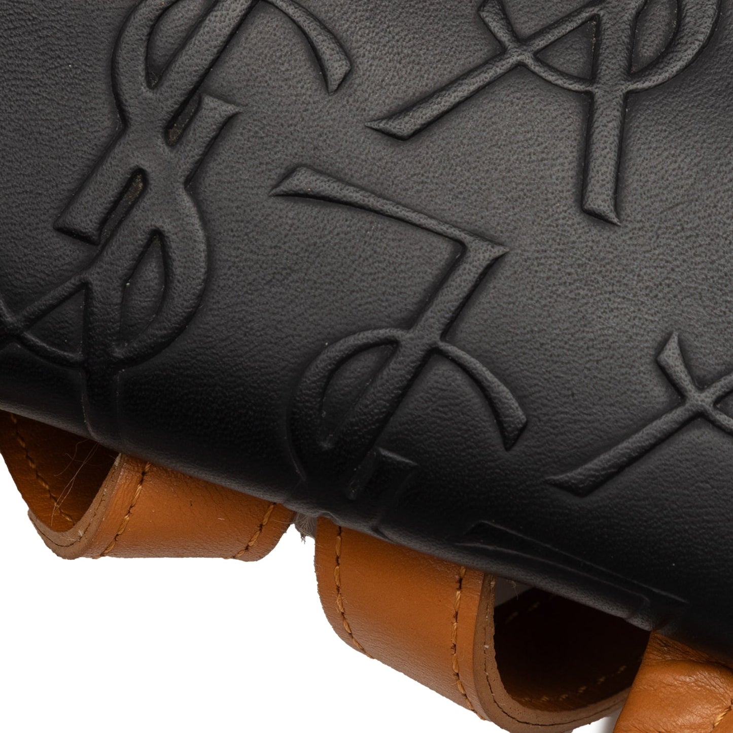 Saint Laurent Monogram Embossed Leather Backpack