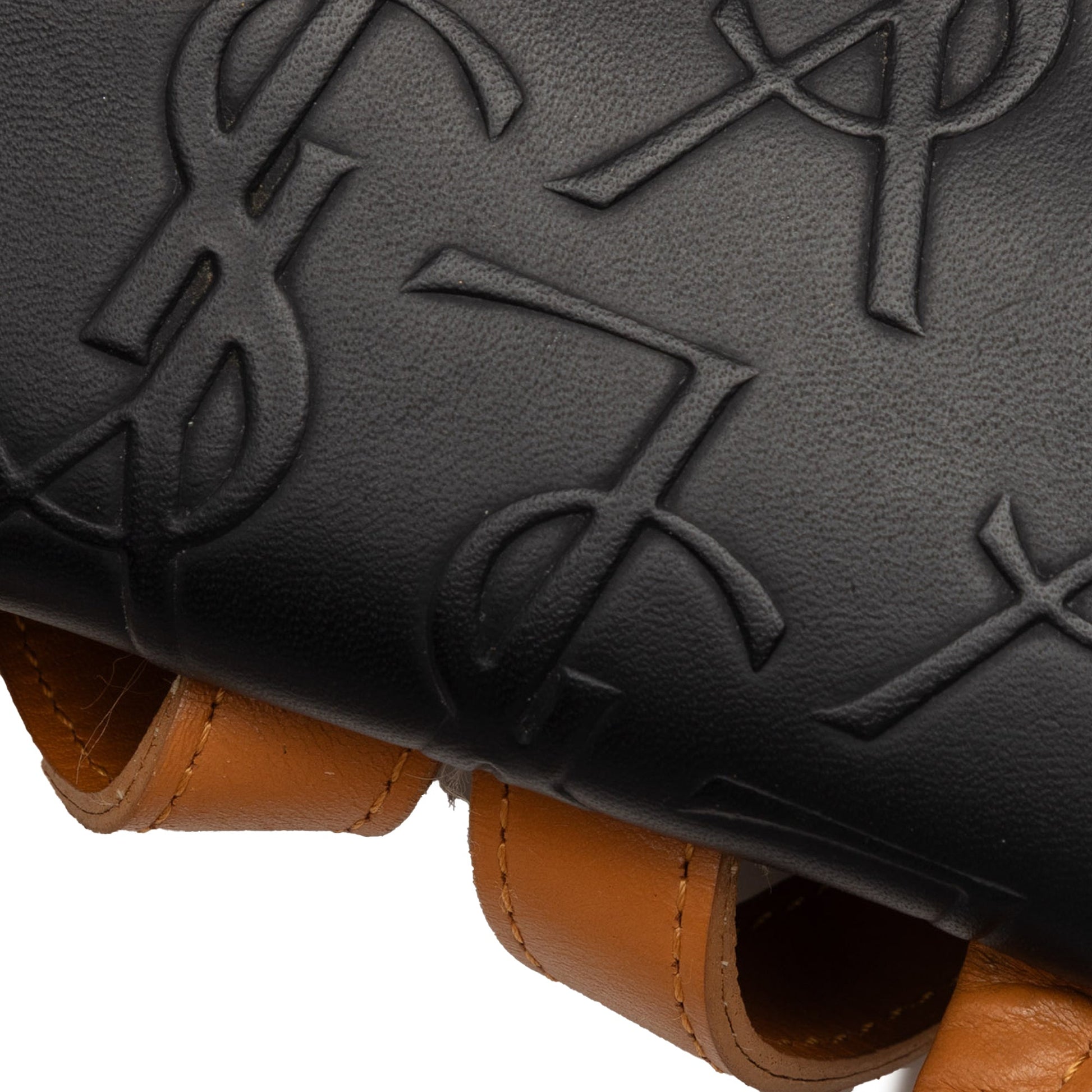 Saint Laurent Monogram Embossed Leather Backpack