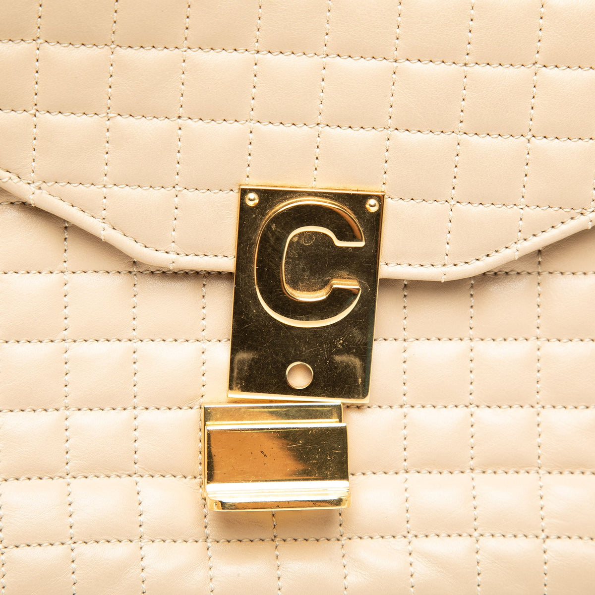 Celine Medium Quilted Calfskin C Bag — Brown