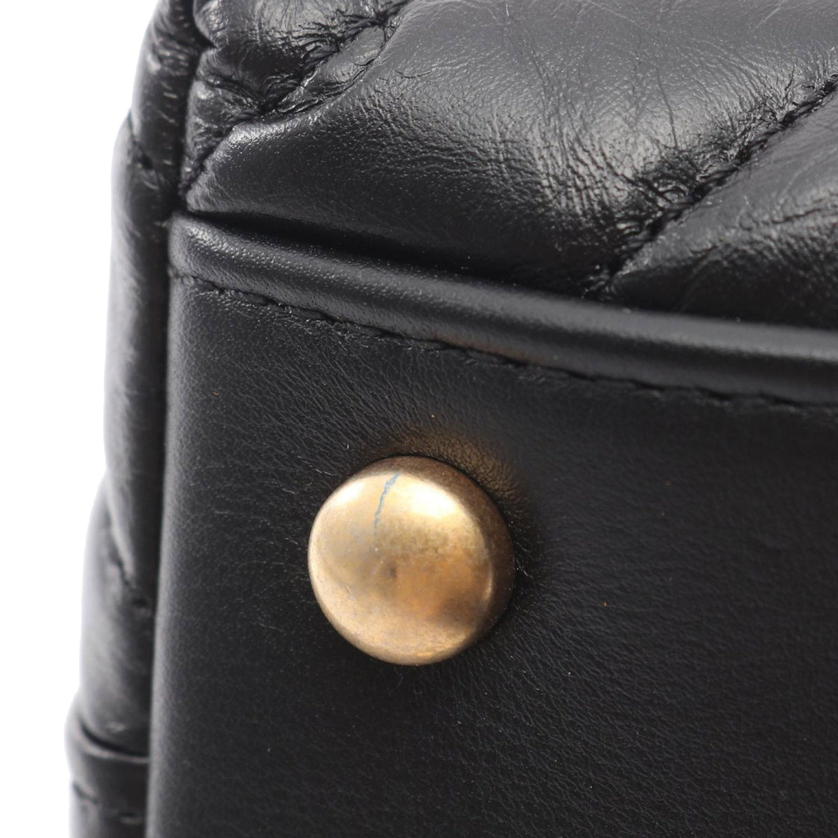 Chanel Small Chevron Aged Calfskin Coco Top Handle Bag