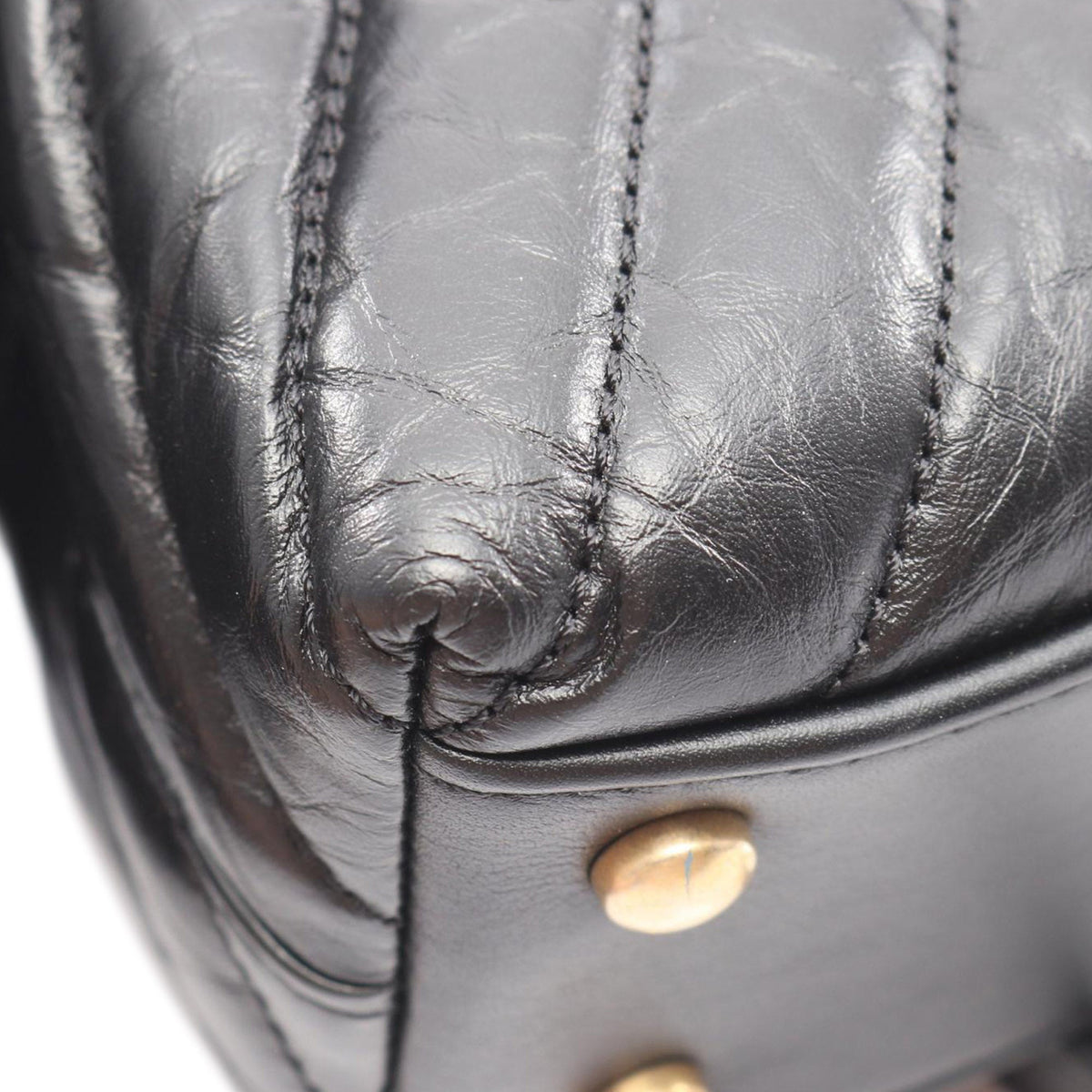 Chanel Small Chevron Aged Calfskin Coco Top Handle Bag