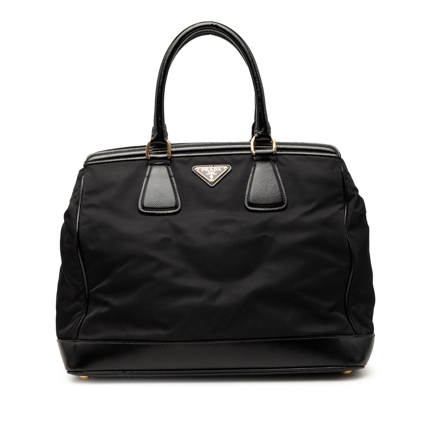 Prada Saffiano Vernice Trimmed Tessuto Parabole Tote