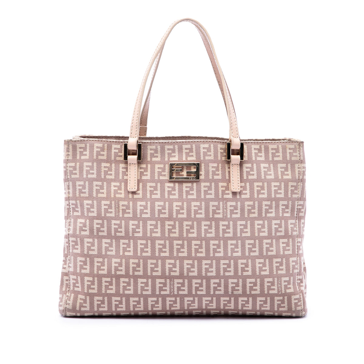 Fendi Small Zucchino Canvas Tote — Pink