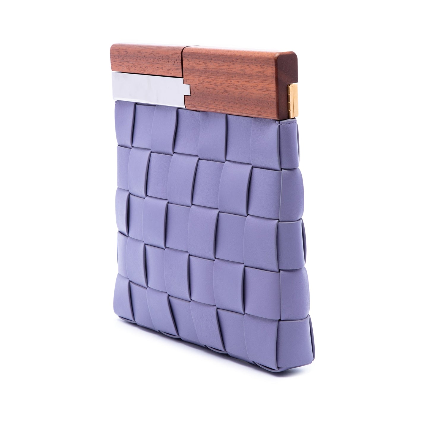 Bottega Veneta Lambskin Maxi Intrecciato The Snap Clutch