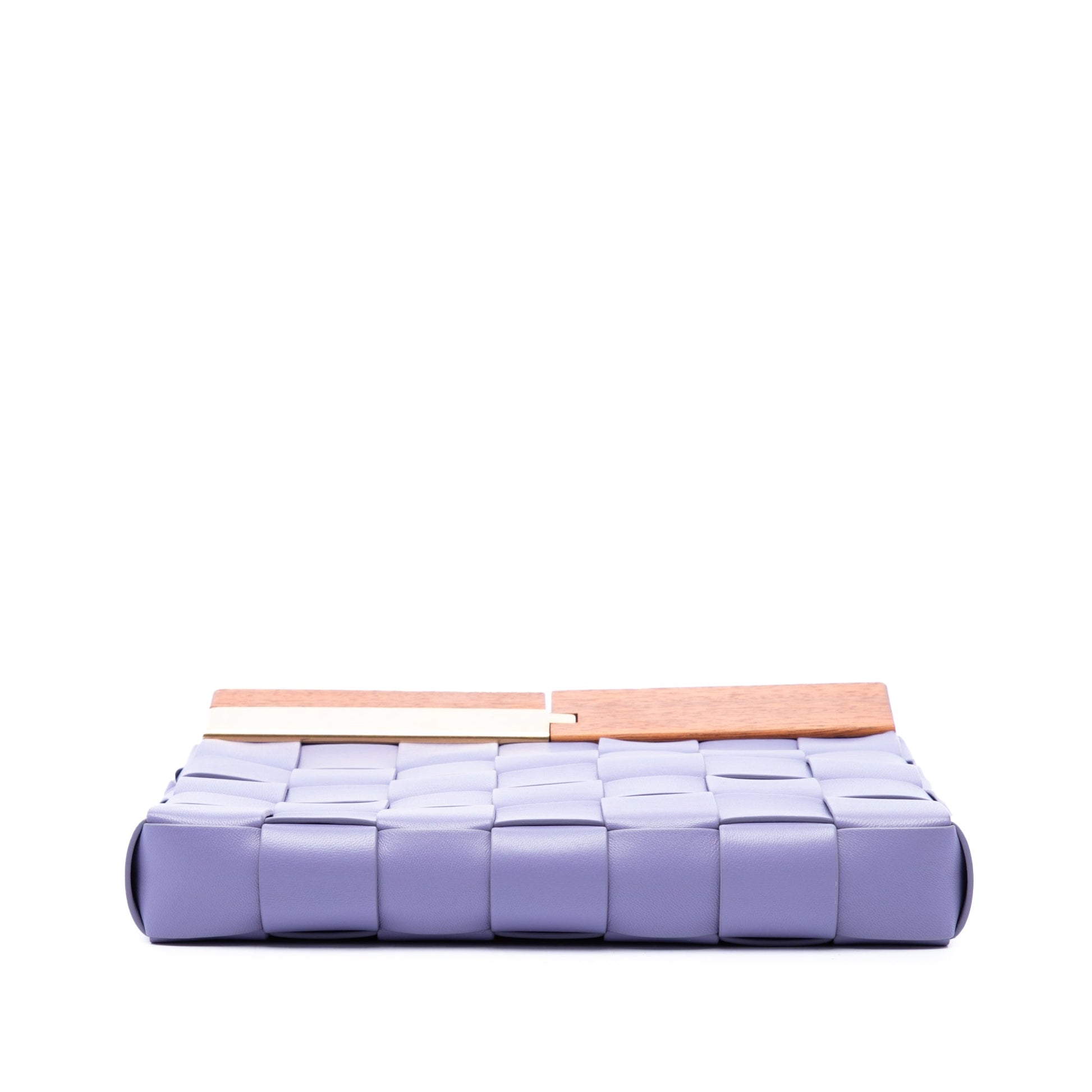 Bottega Veneta Lambskin Maxi Intrecciato The Snap Clutch