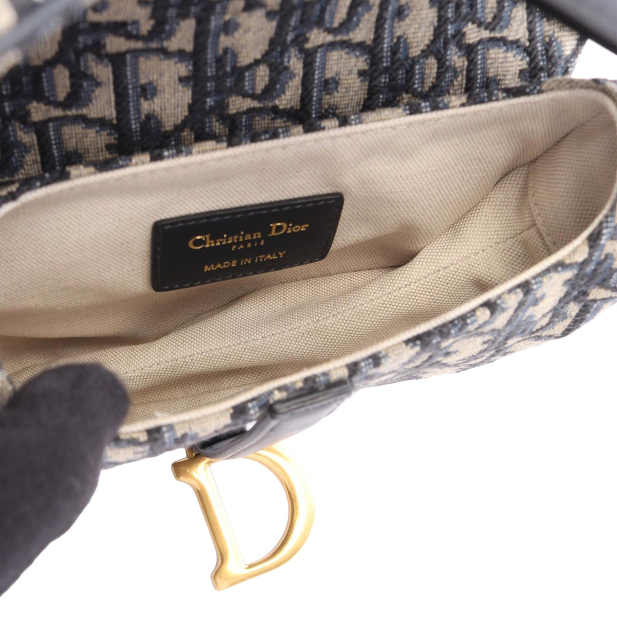 Dior Mini Oblique Canvas Saddle Bag