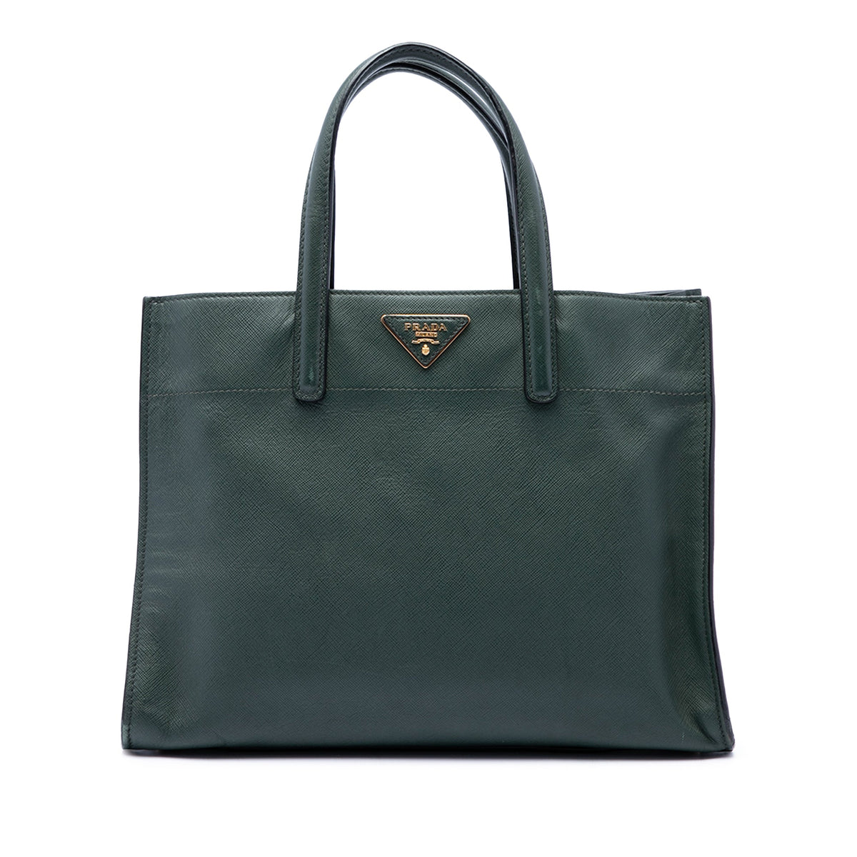 Prada Saffiano Soft Triple Pocket Tote — Green