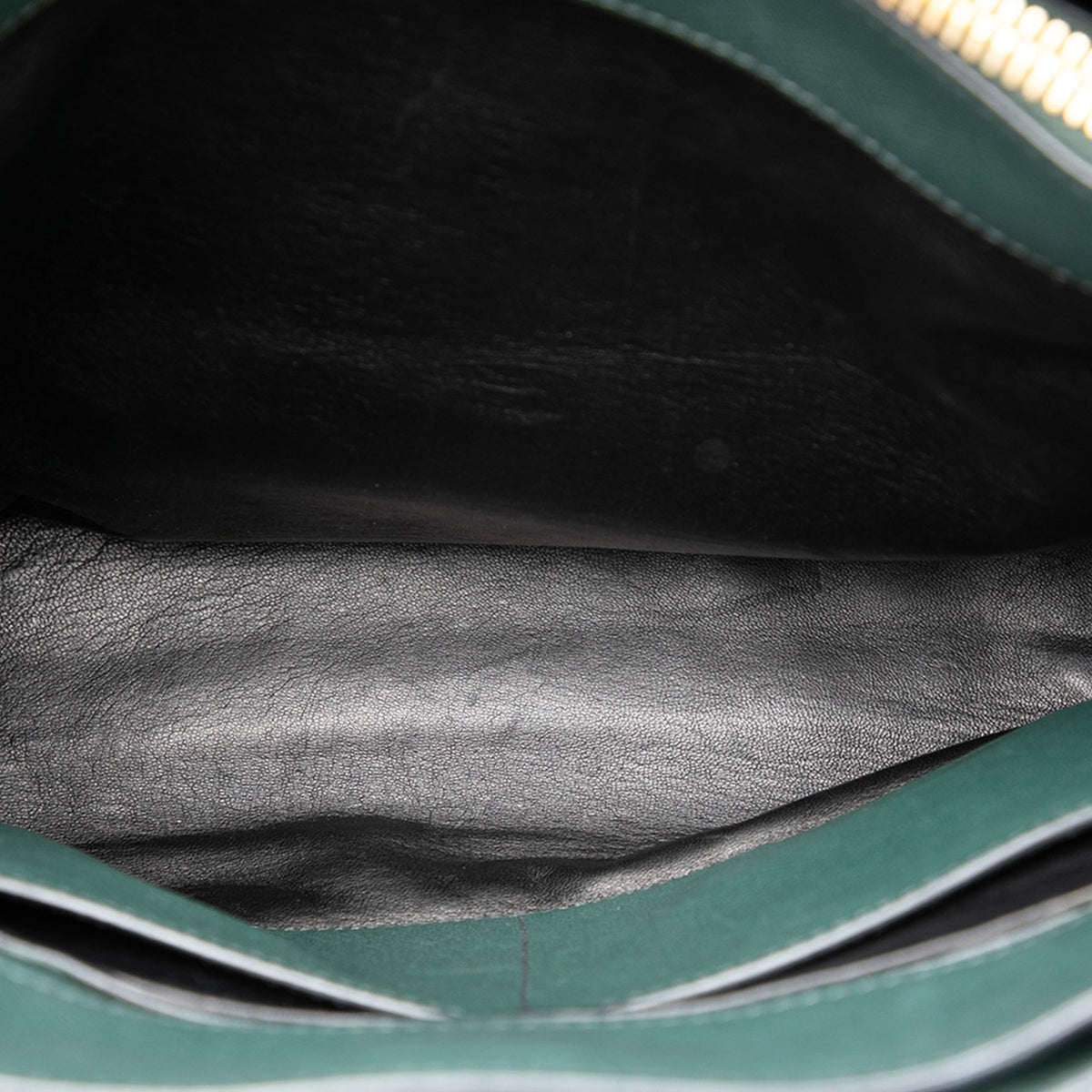Prada Saffiano Soft Triple Pocket Tote — Green