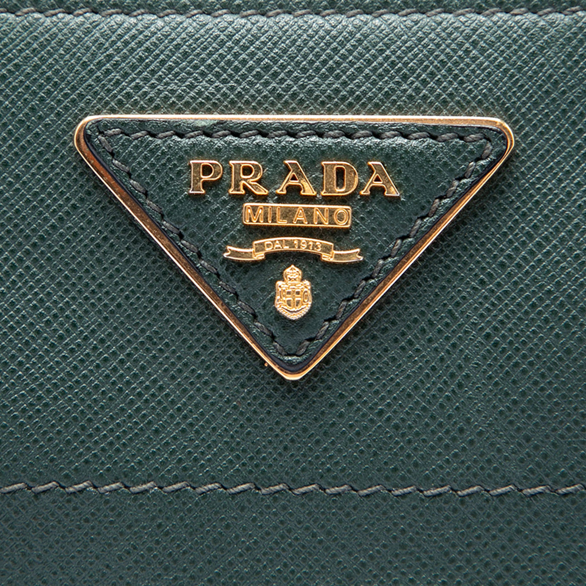 Prada Saffiano Soft Triple Pocket Tote — Green