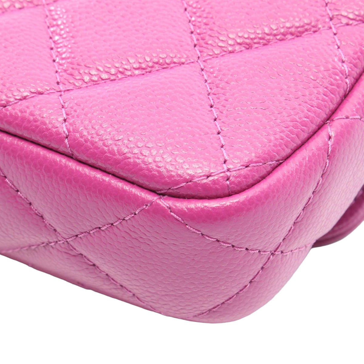 Chanel CC Quilted Caviar Flap Phone Holder Wallet on Chain