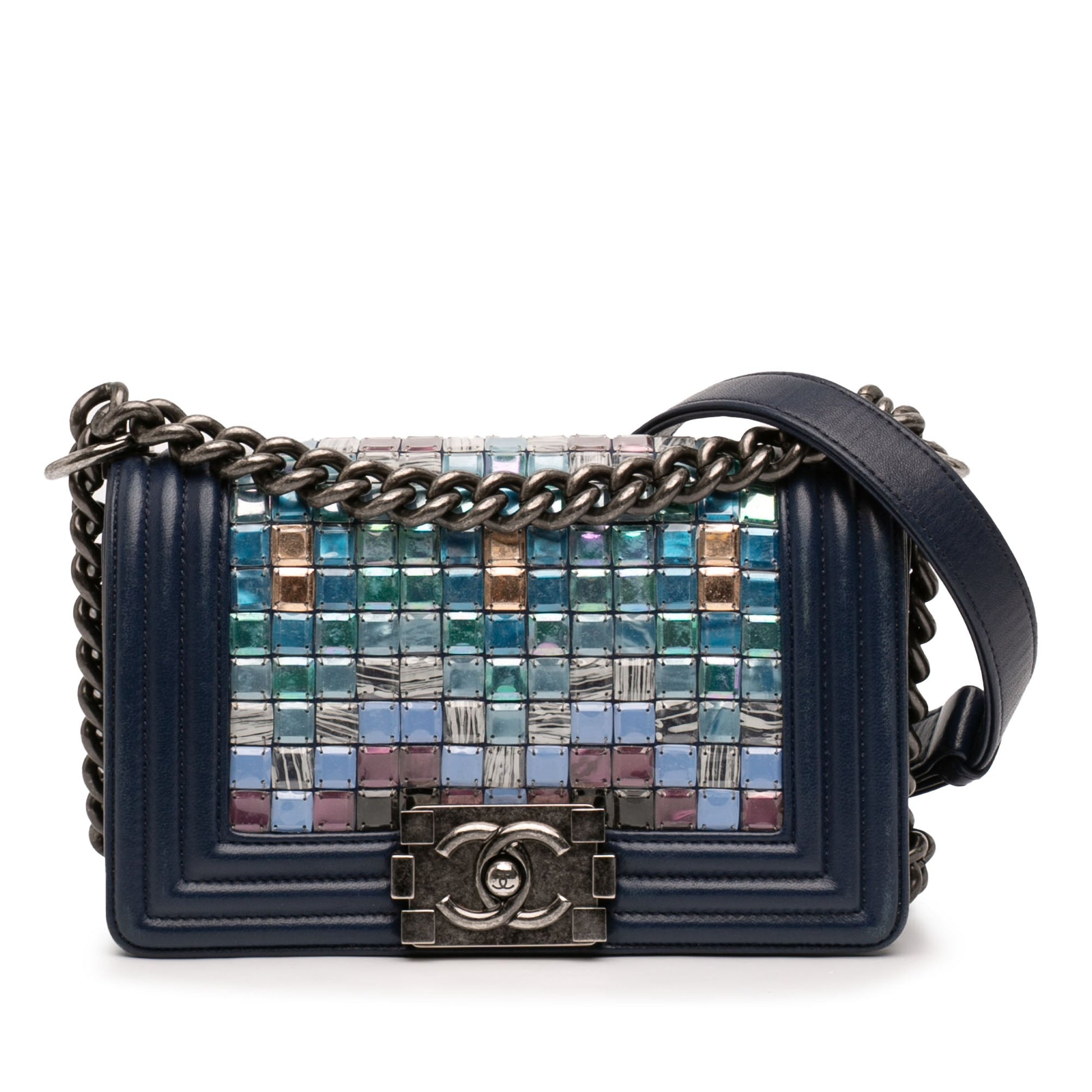 Chanel Small Lambskin Tile Mosaic Boy Flap