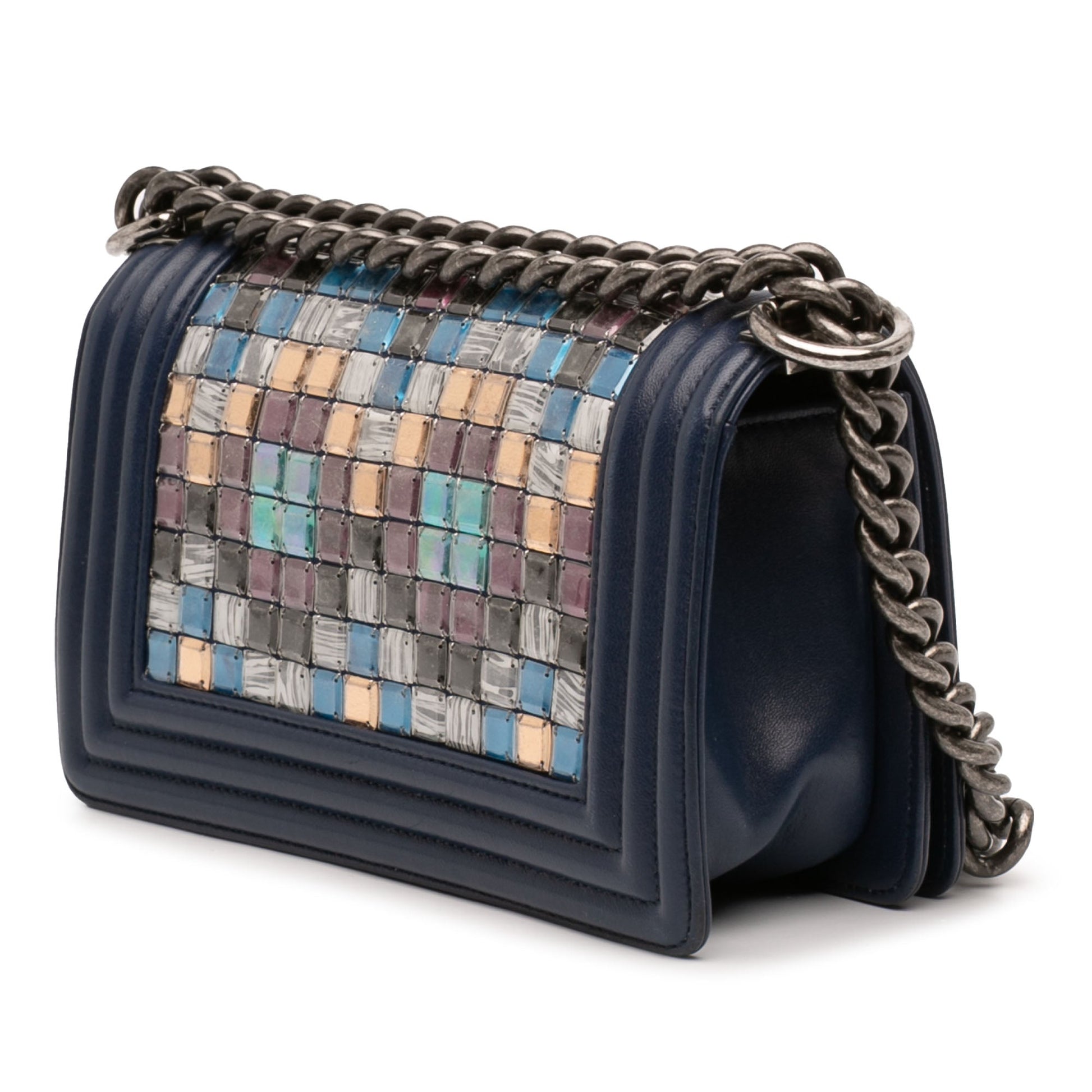 Chanel Small Lambskin Tile Mosaic Boy Flap