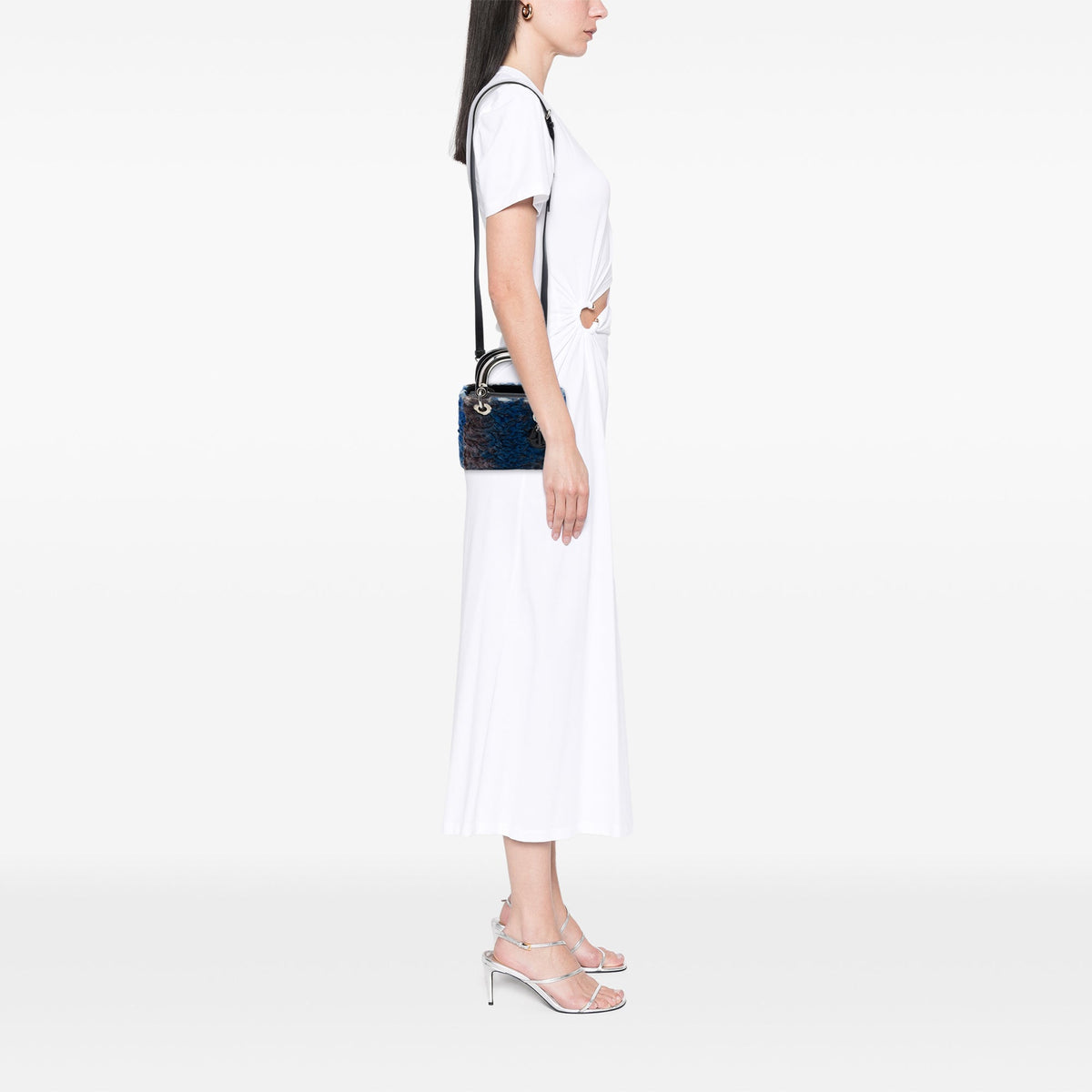 Dior Mini Astrakhan Fur Lady Dior — Blue
