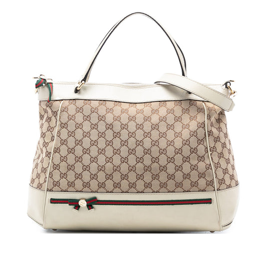 Gucci GG Canvas Web Mayfair Satchel