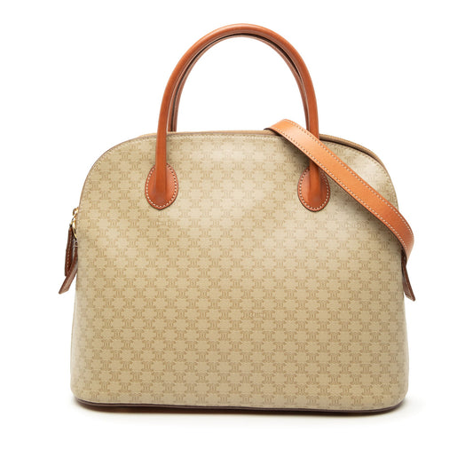 Celine Macadam Coated Canvas Dome Satchel