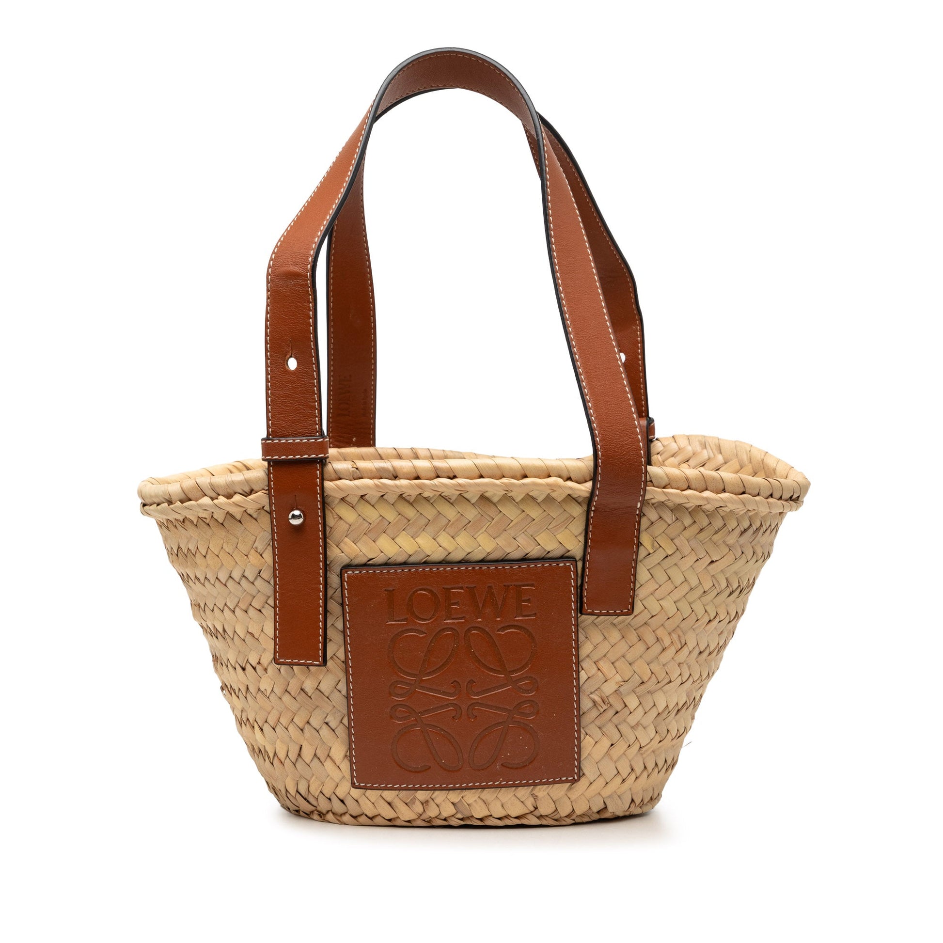 LOEWE Small Raffia Anagram Basket Tote