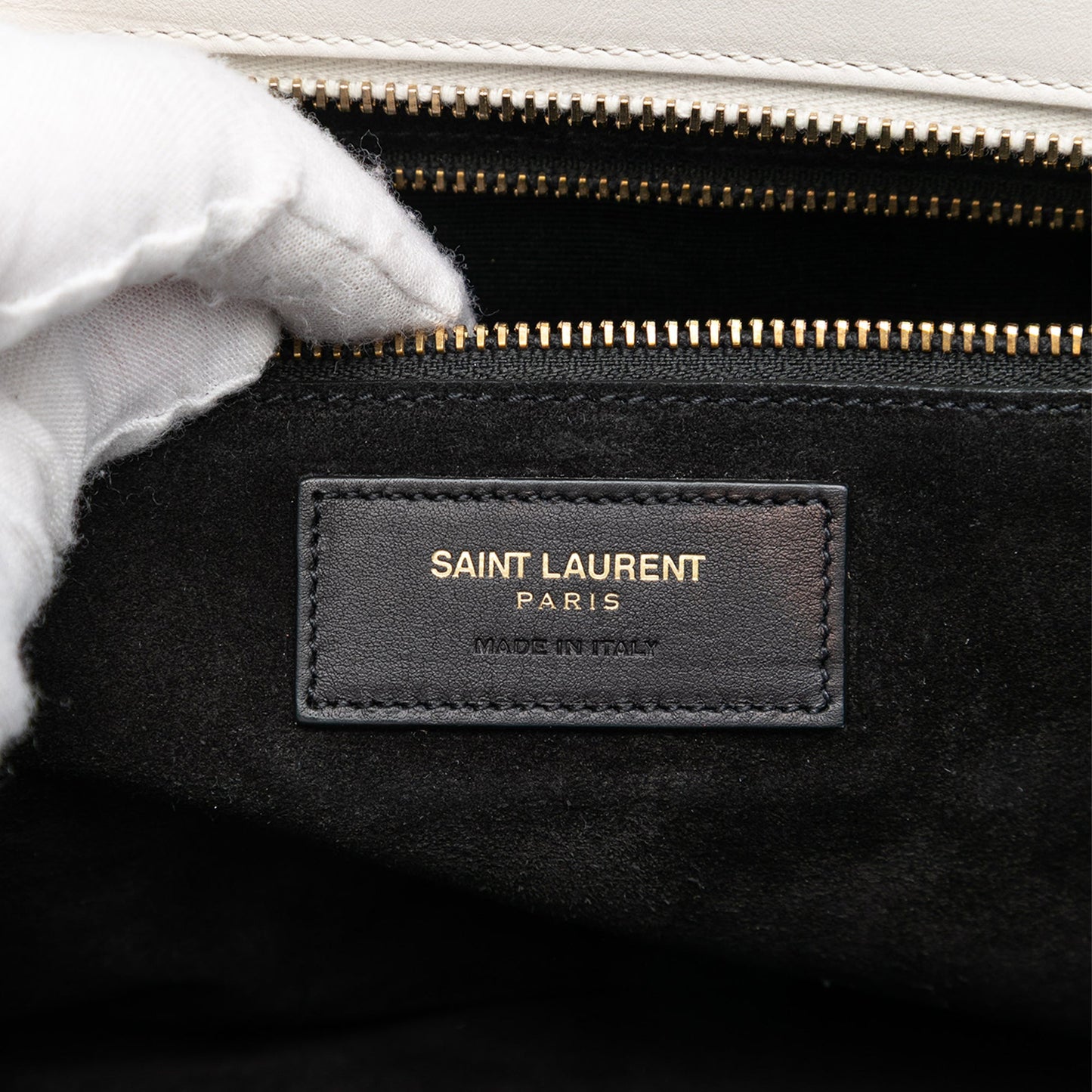 Small Tricolor Smooth Calfskin Cabas Rive Gauche Satchel