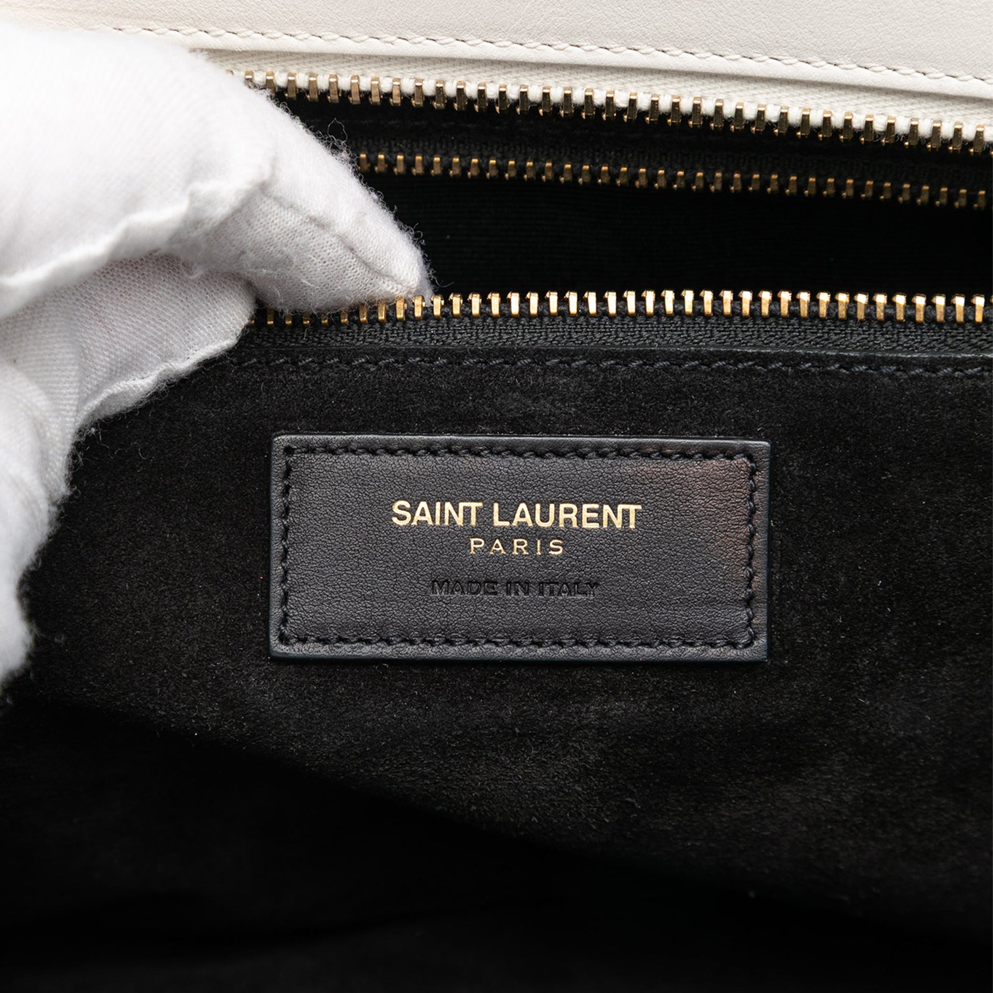Small Tricolor Smooth Calfskin Cabas Rive Gauche Satchel