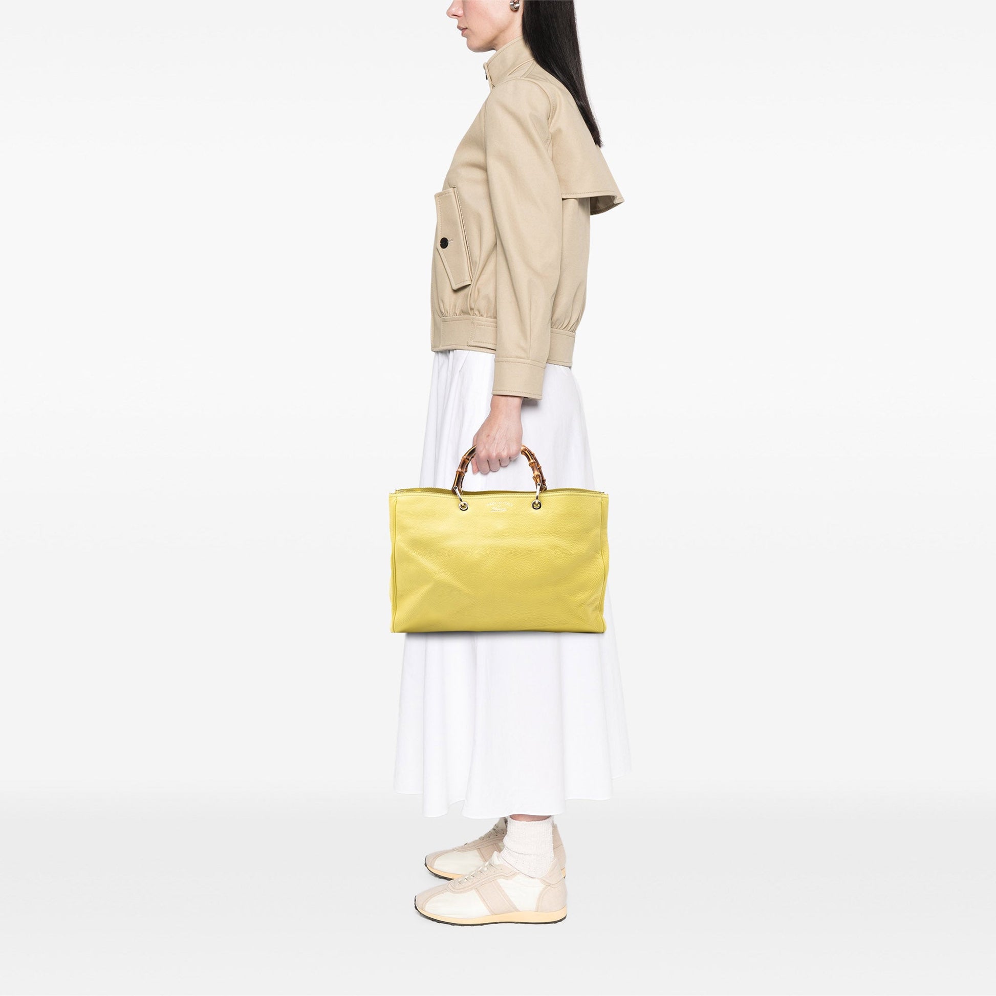 Gucci Large Calfskin Bamboo Shopper Satchel