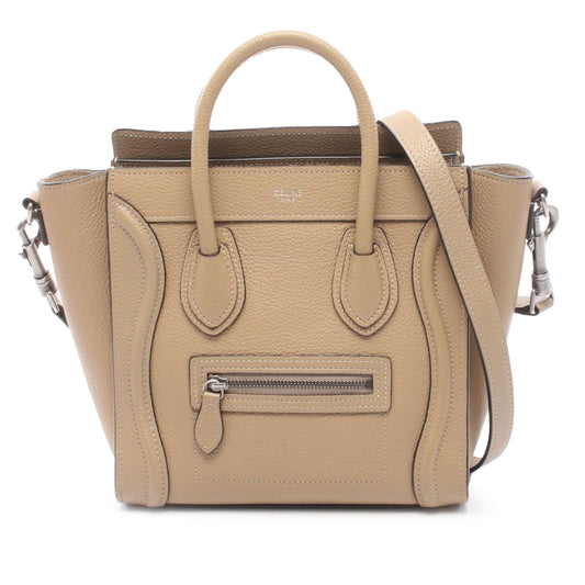 Celine Nano Leather Luggage Tote — Beige