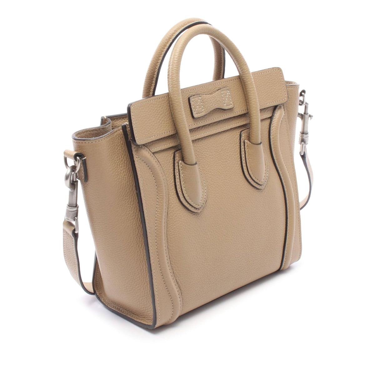 Celine Nano Leather Luggage Tote — Beige