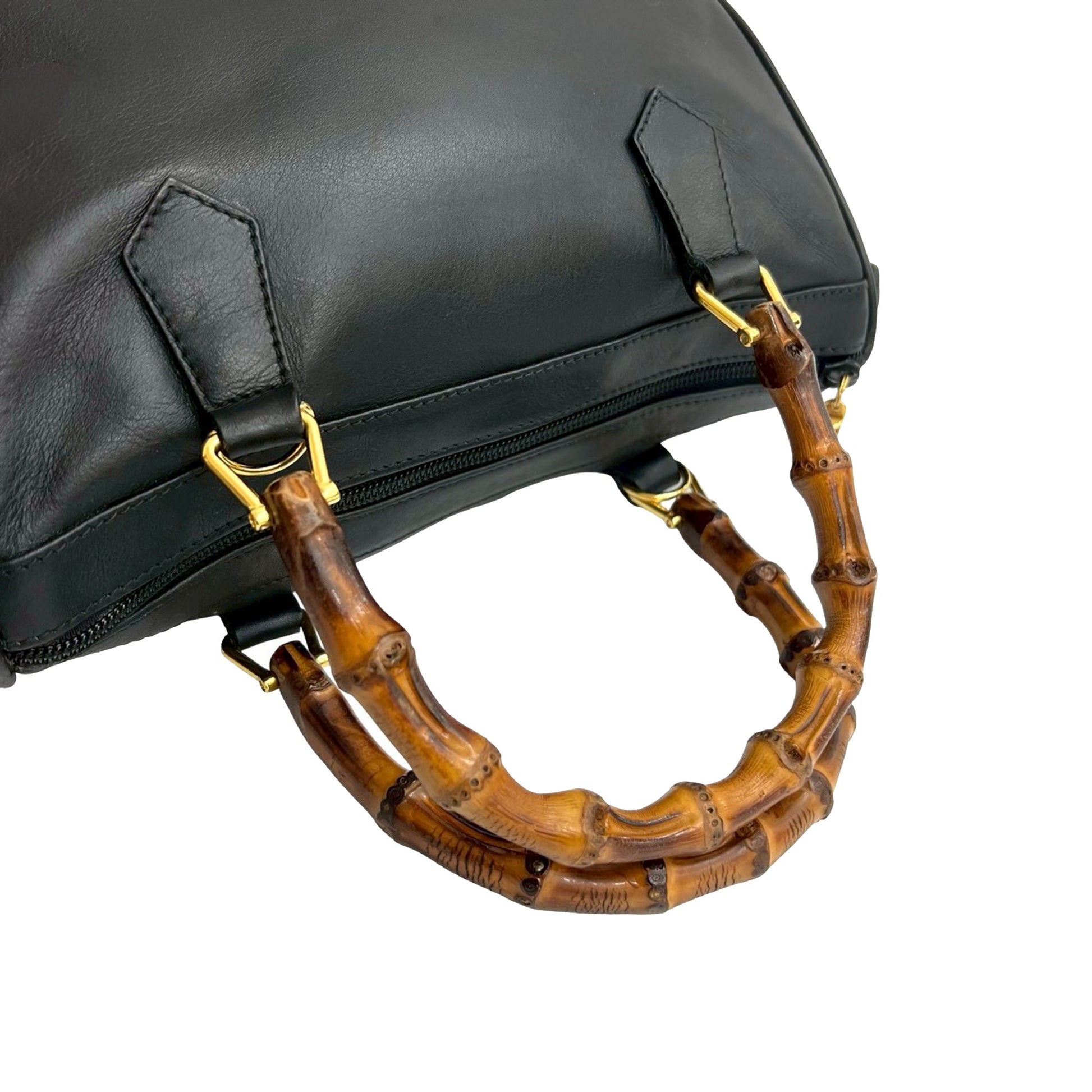 Gucci Smooth Calfskin Bamboo Satchel