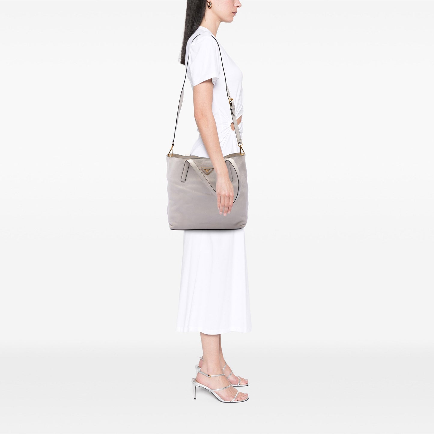 Prada Vitello Daino Open Convertible Tote