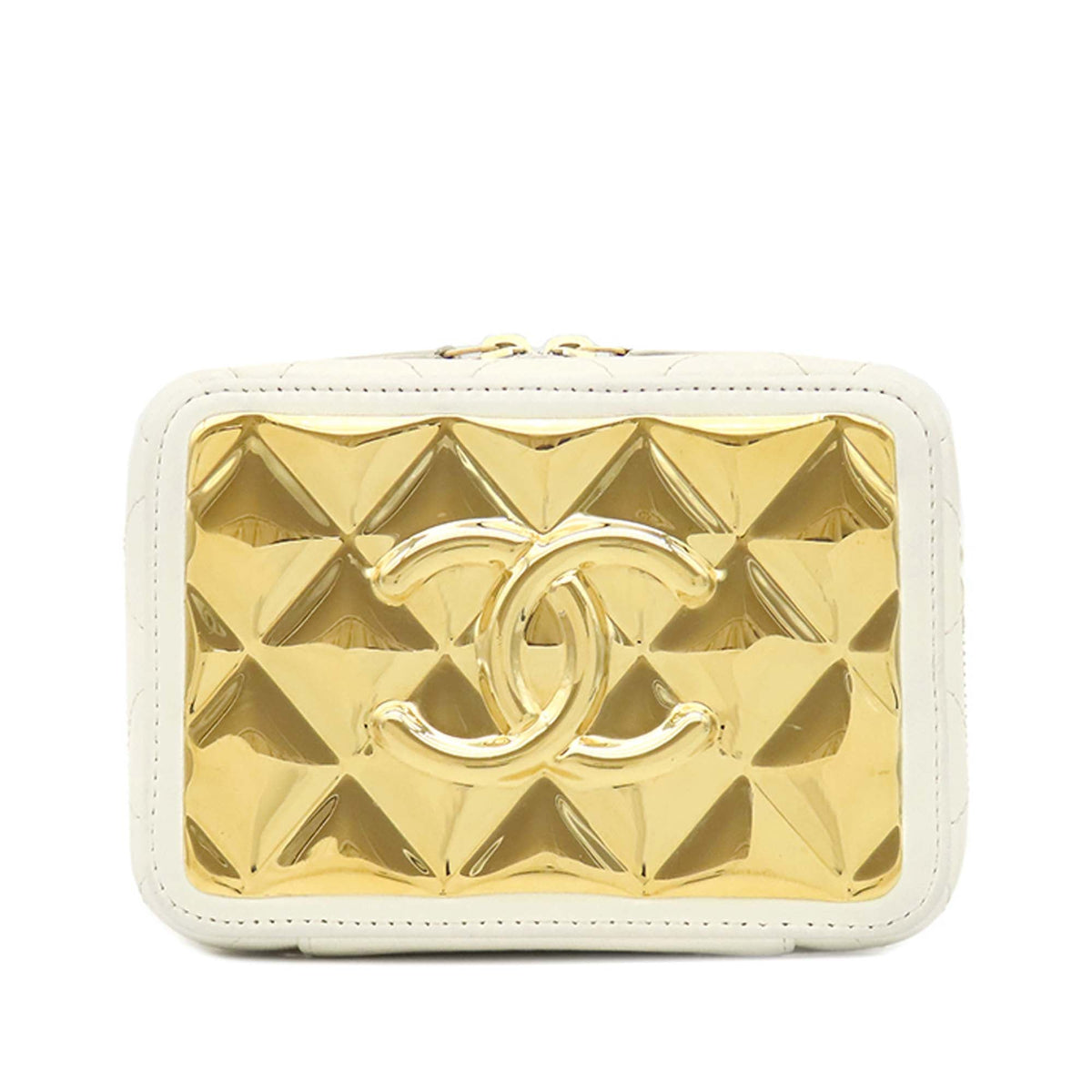 Chanel Mini CC Quilted Lambskin and Golden Plate Vanity Crossbody