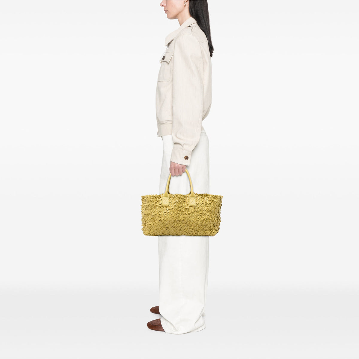 Bottega Veneta Medium Nappa Intrecciato Poussin Paillettes Cabat Tote