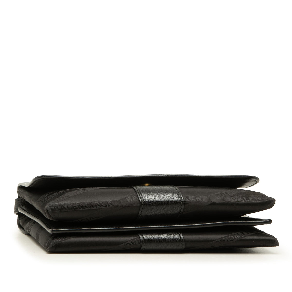Balenciaga Nylon BB Monogram Shift Wallet on Strap — Black