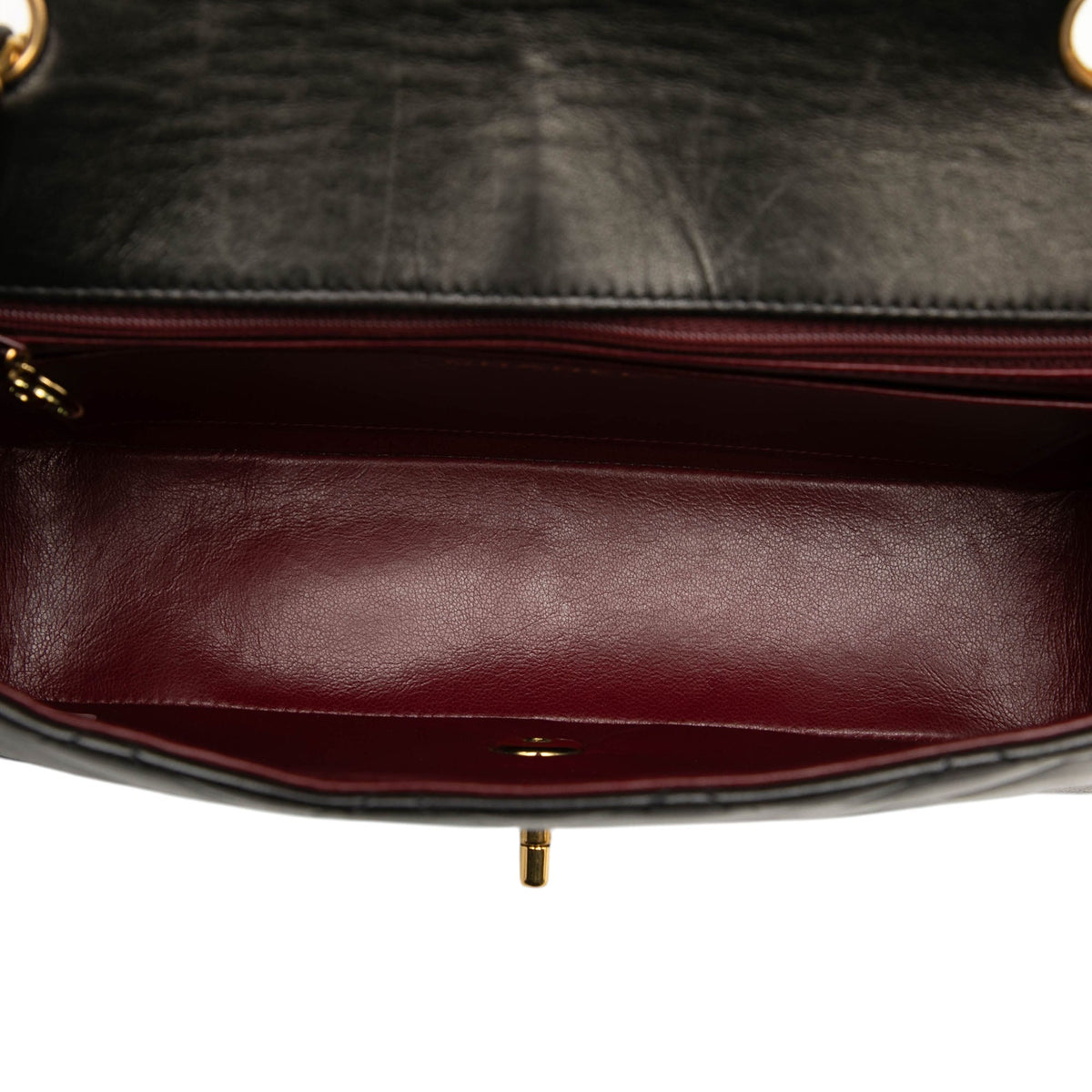 Chanel Medium Lambskin Diana Flap — Black
