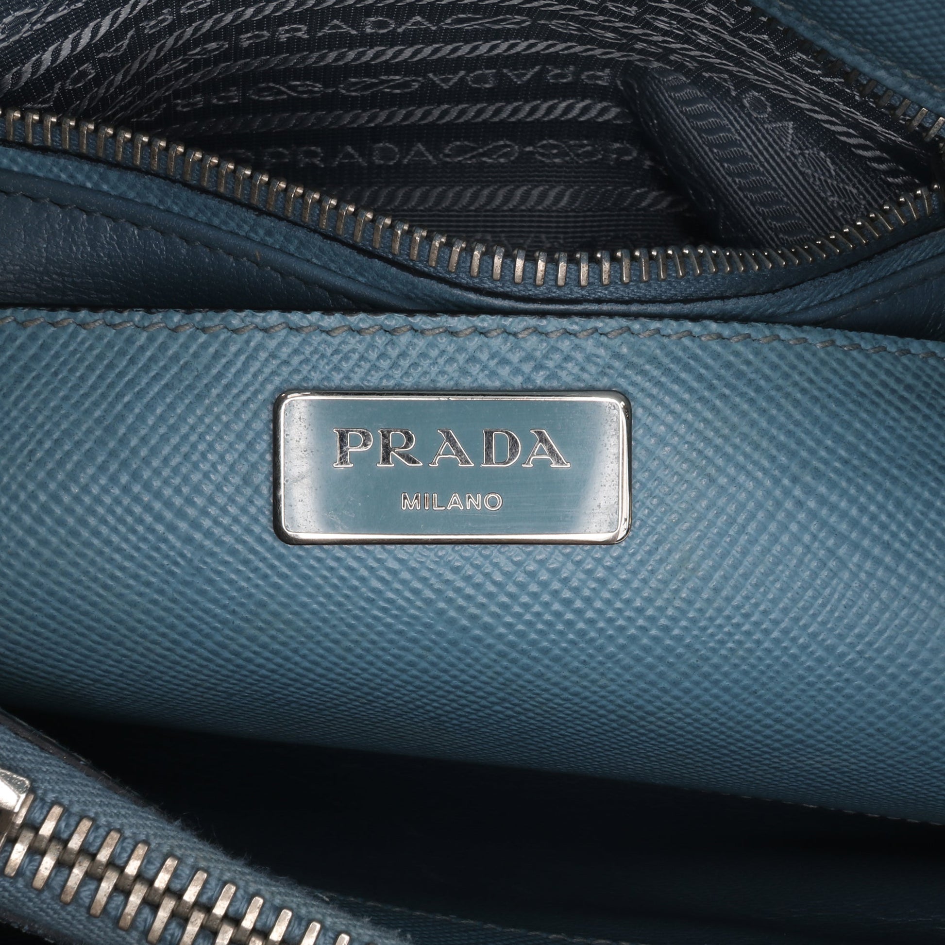 Prada Saffiano Cuir Turnlock Twin Satchel