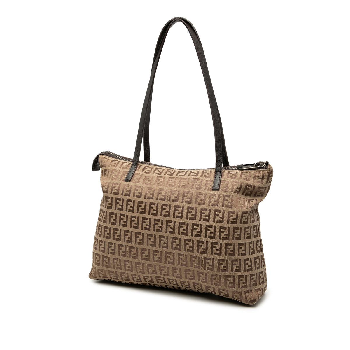 Fendi Zucchino Canvas Tote — Brown