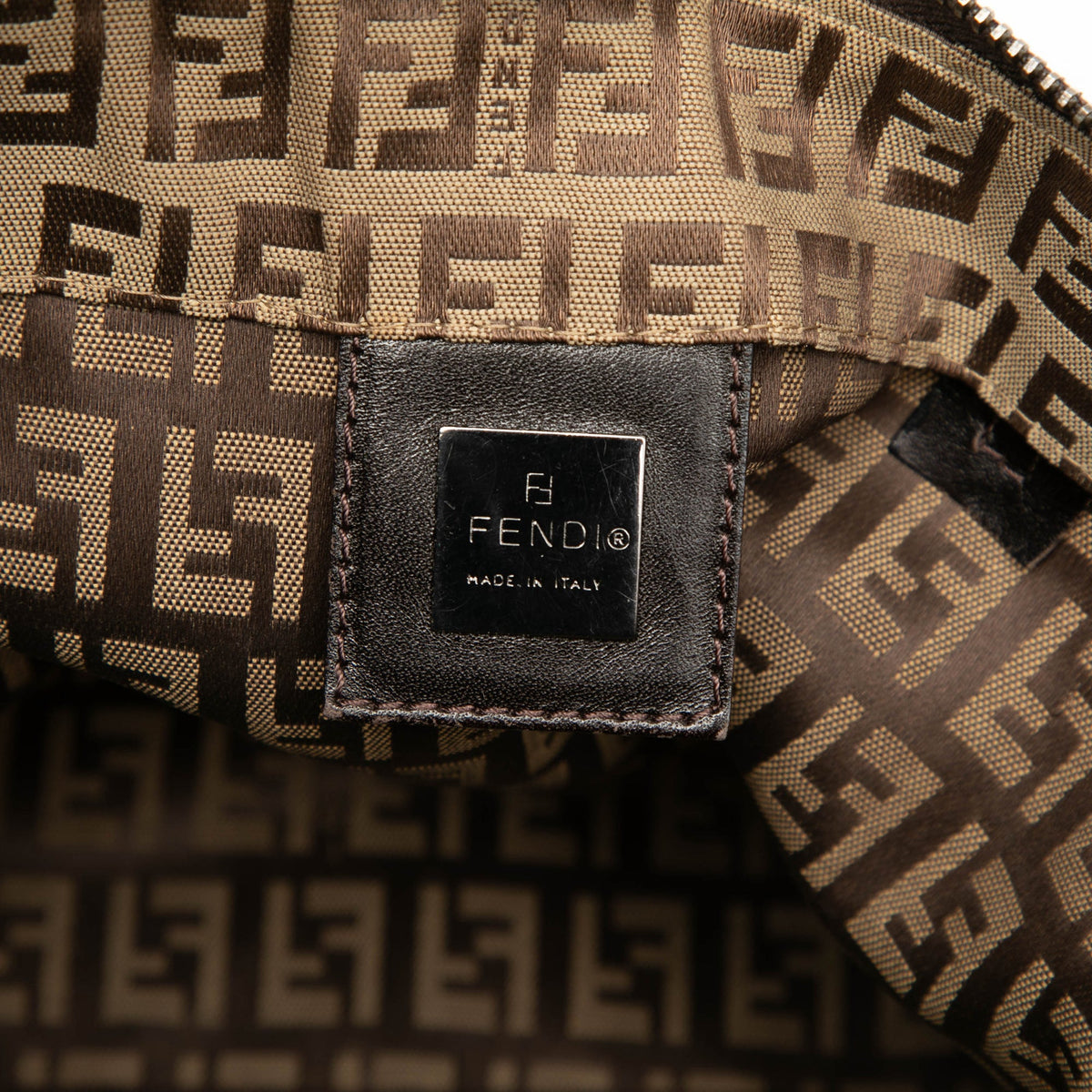 Fendi Zucchino Canvas Tote — Brown