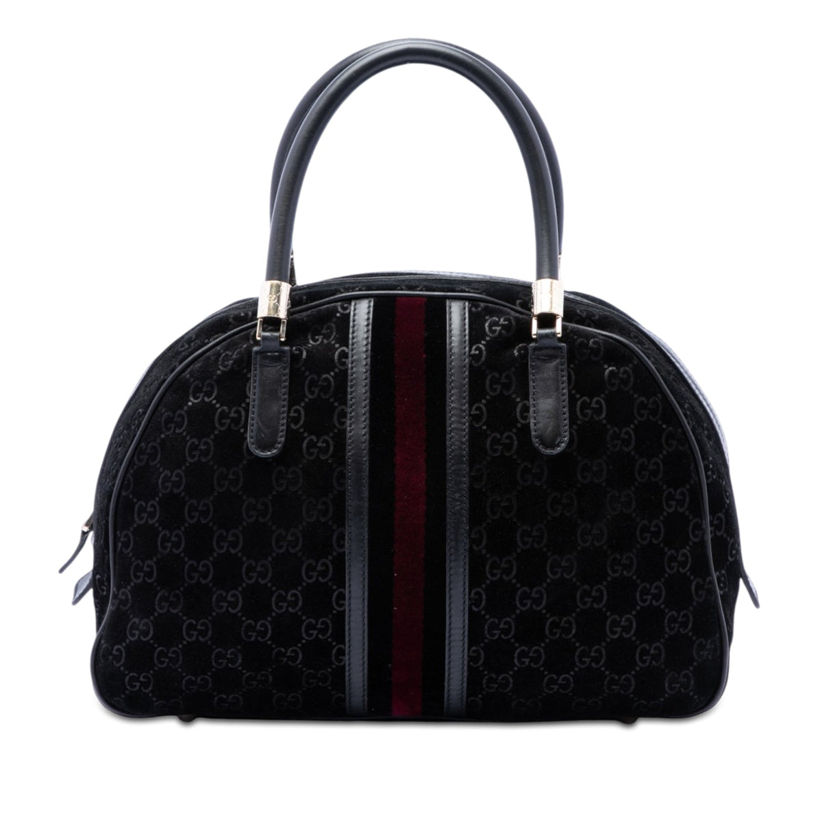 Gucci GG Suede Web Dome Handbag