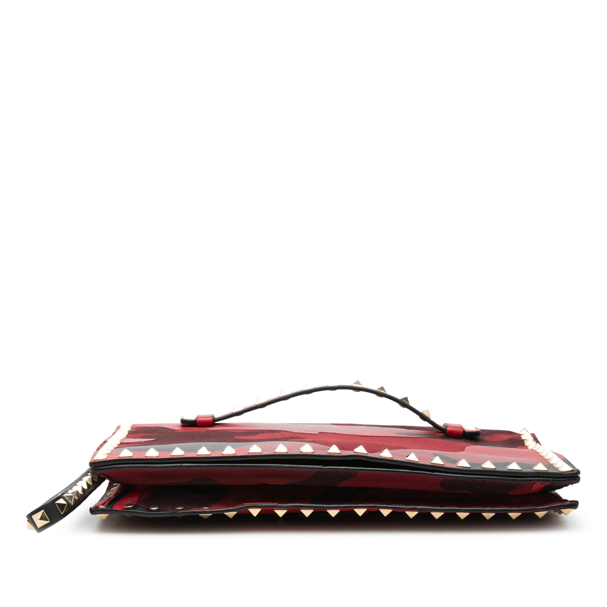Valentino Canvas and Nappa Camouflage Rockstud Wristlet Clutch
