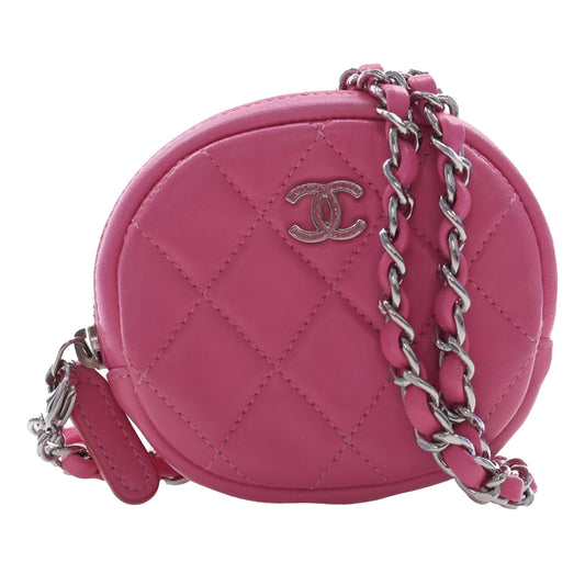 Chanel CC Quilted Lambskin Zip Around Coin Pouch with Chain