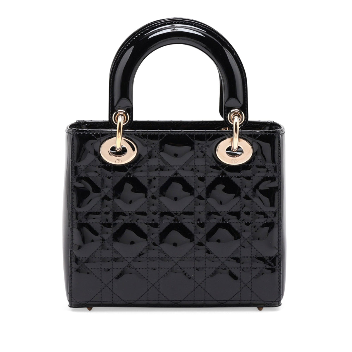 Dior Small Patent Cannage Lady Dior — Black