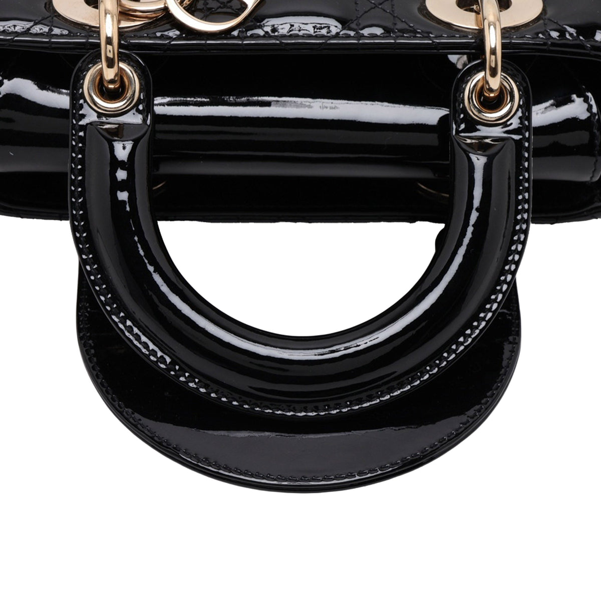 Dior Small Patent Cannage Lady Dior — Black