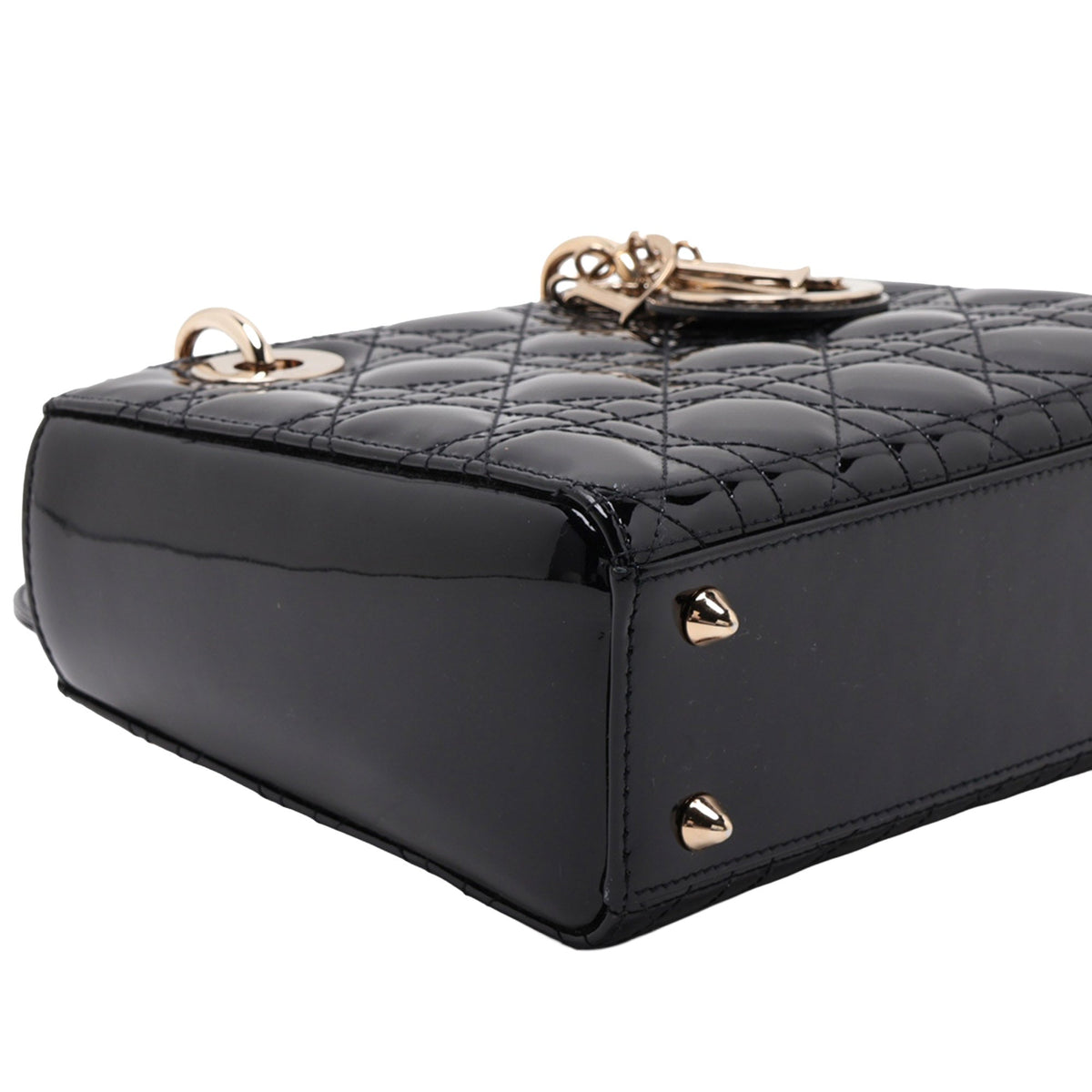 Dior Small Patent Cannage Lady Dior — Black