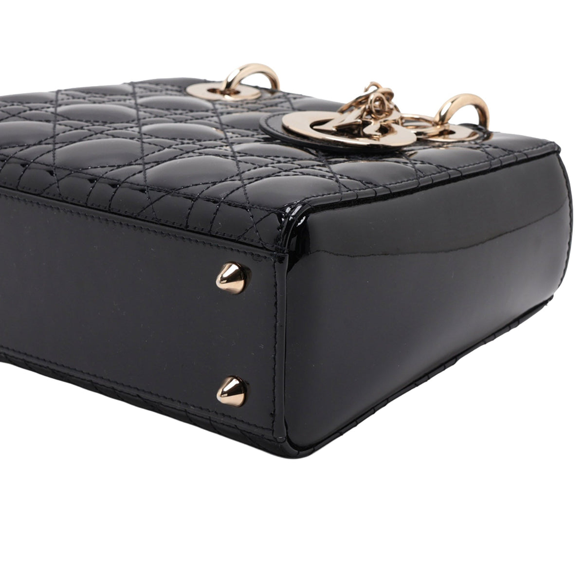 Dior Small Patent Cannage Lady Dior — Black