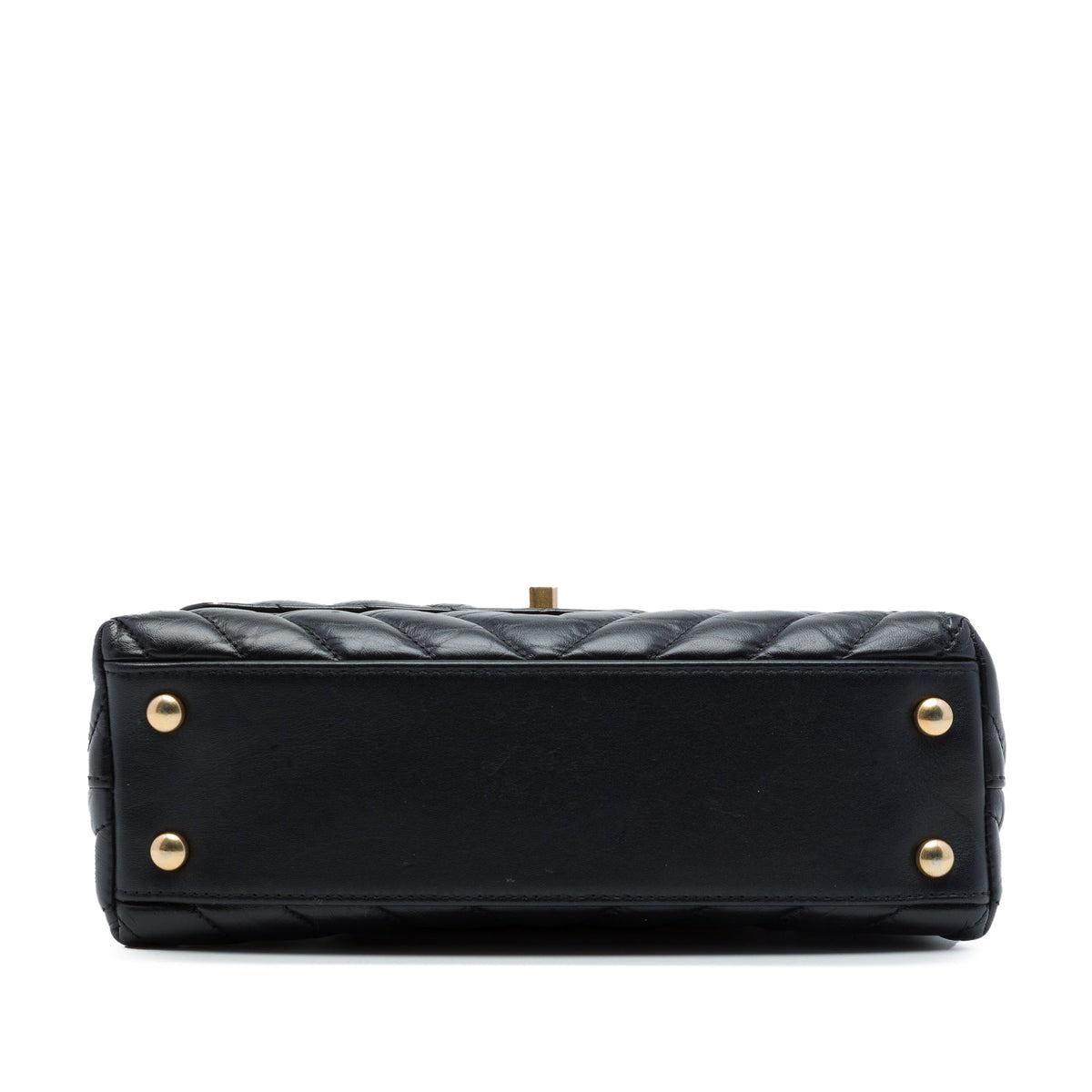 Chanel Mini Chevron Aged Calfskin Coco Top Handle Bag