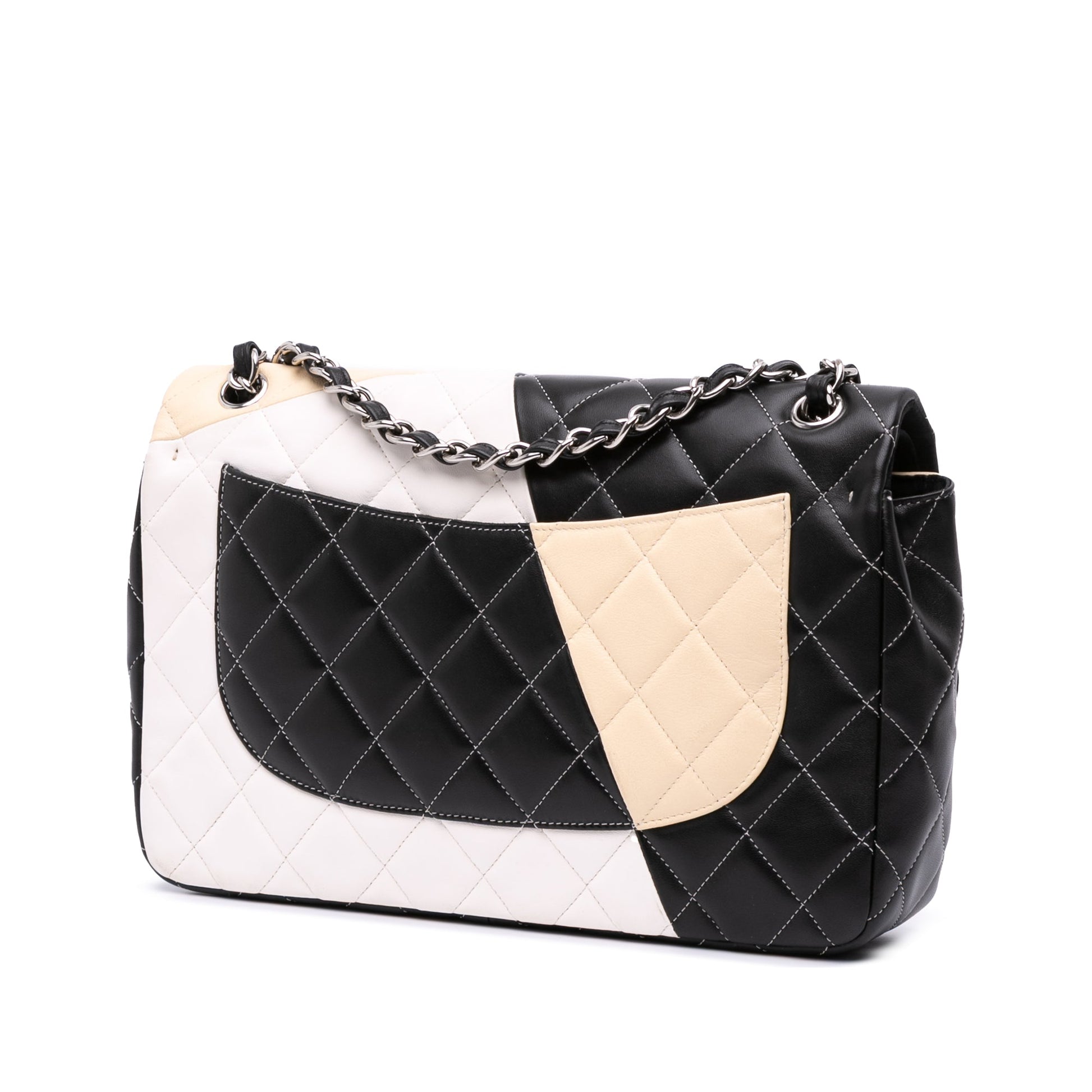 Chanel Jumbo Classic Tricolor Lambskin Colorblock Double Flap