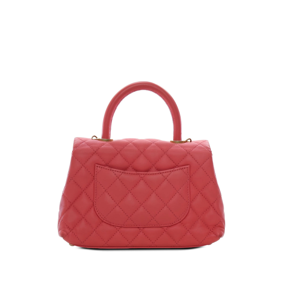 Chanel Mini Quilted Caviar Coco Top Handle Bag — Pink