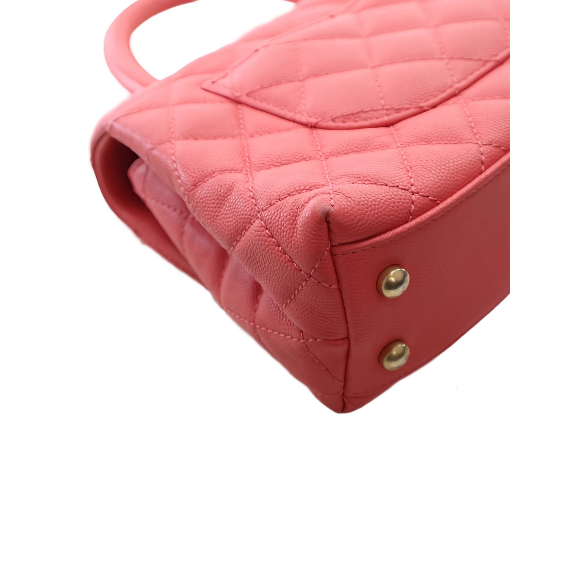 Chanel Mini Quilted Caviar Coco Top Handle Bag — Pink