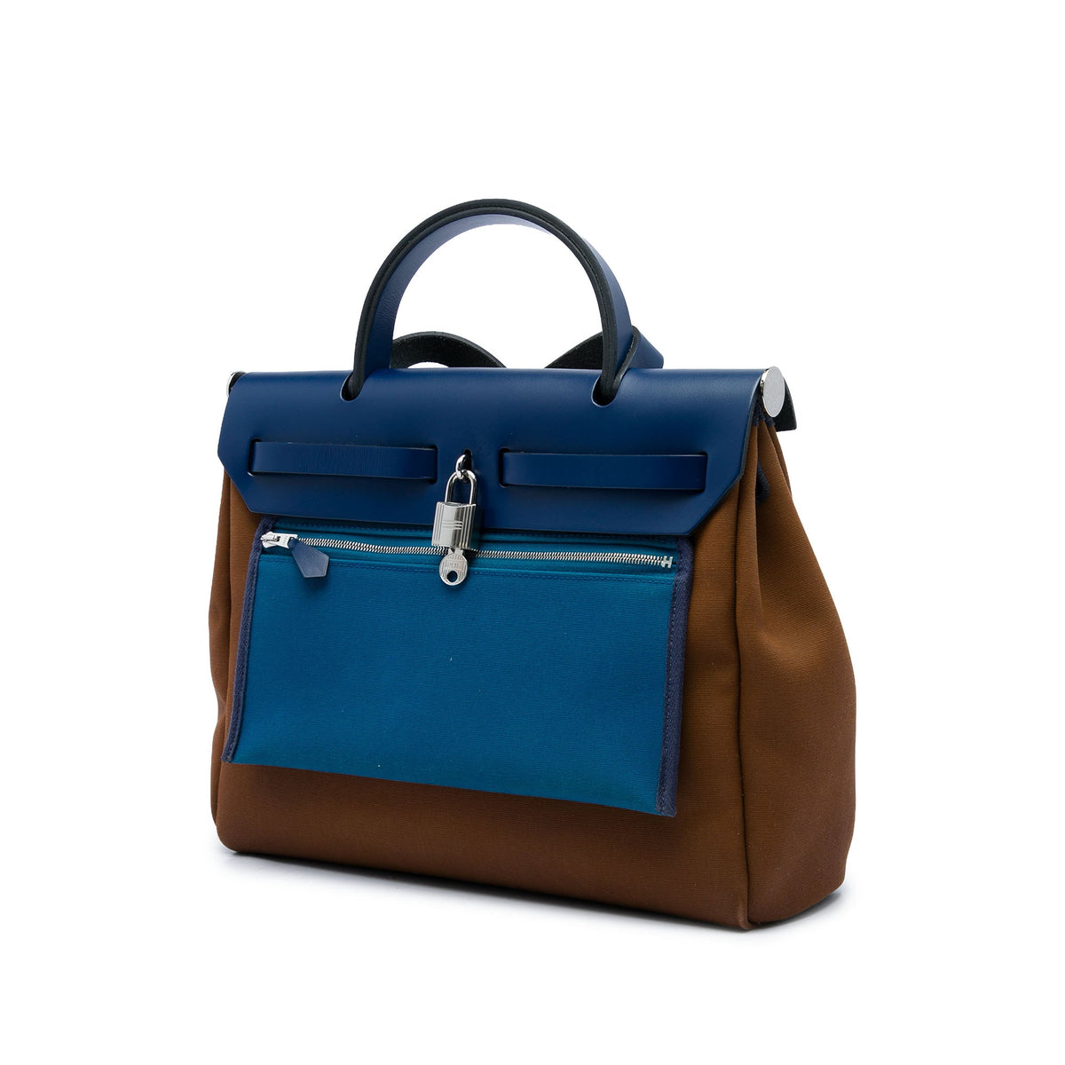 Hermès Toile Herbag Zip Retourne Verso 31 — Blue