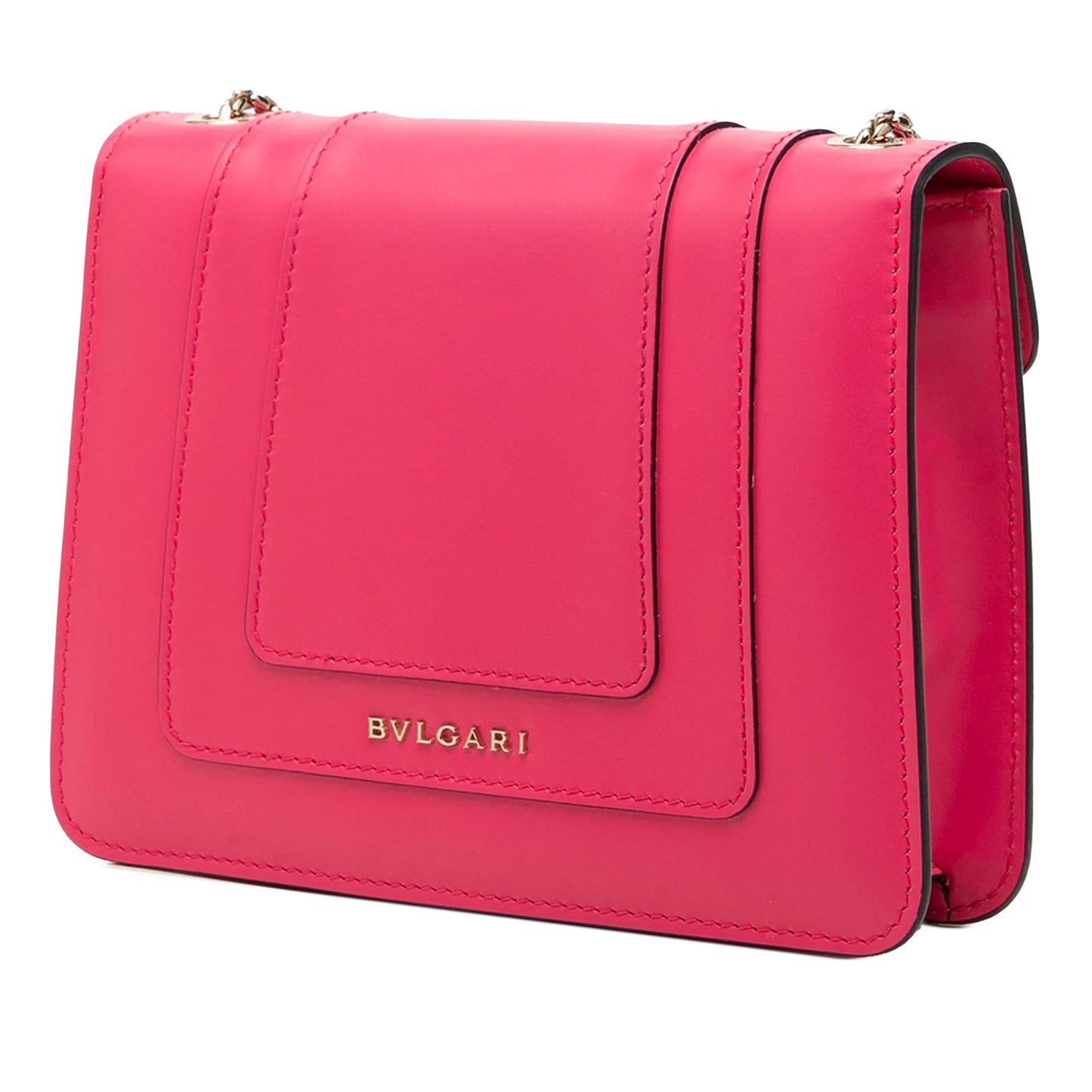 Bvlgari Small Leather Square Serpenti Forever Chain Crossbody