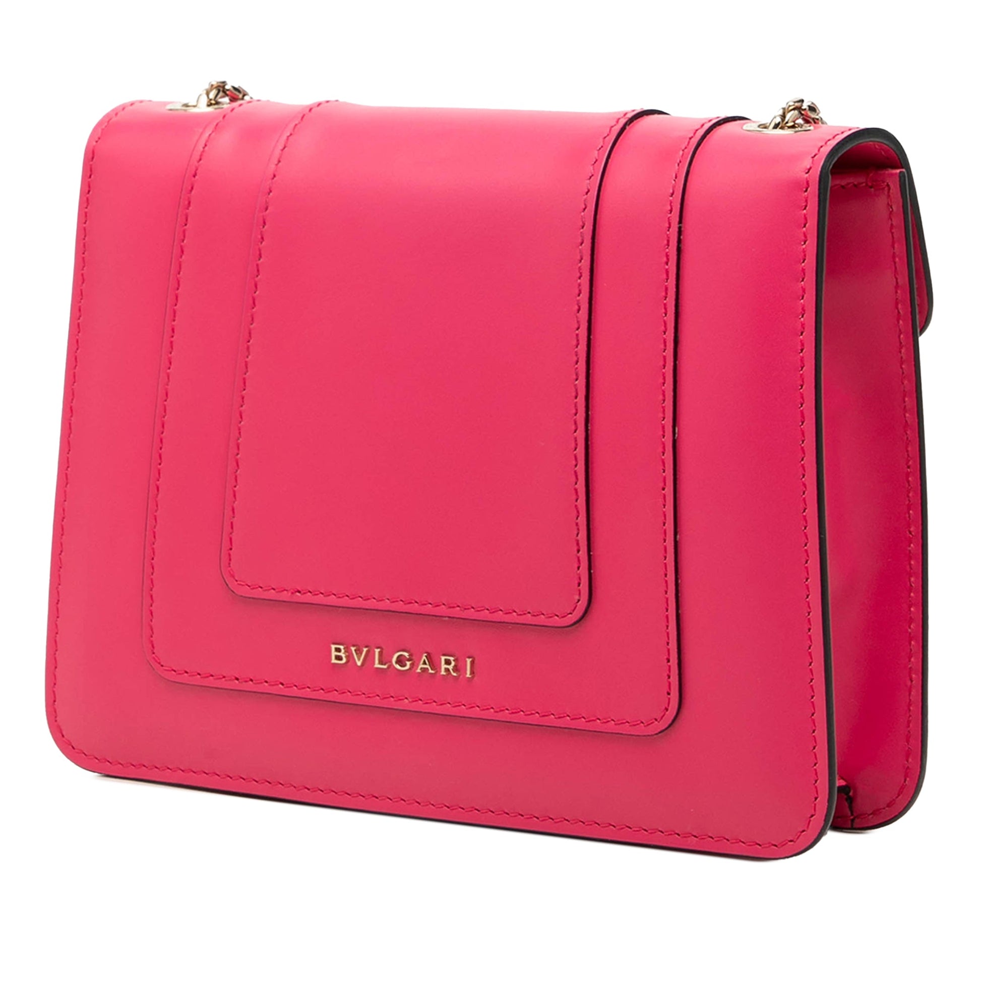 Bvlgari Small Leather Square Serpenti Forever Chain Crossbody